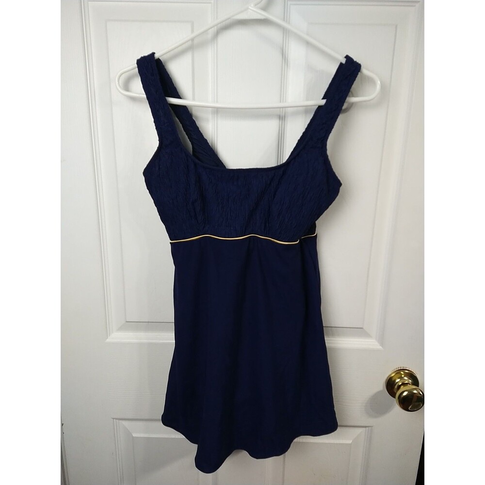Swim Allure Vintage Swimsuit Blue One Piece 10 Tank Dress  Pool Swim Attire
